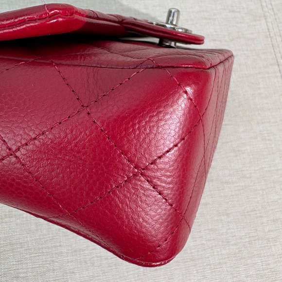 SOLD - CHANEL Red Caviar Quilted Classic Flap Bag Small SHW - Picture 7 of 17